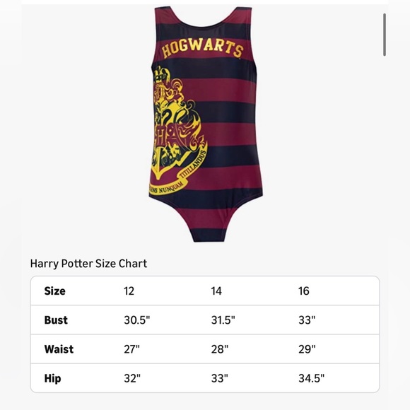 Harry Potter Girls' Hogwarts Swimsuit Size 14 NWOT - Picture 9 of 9